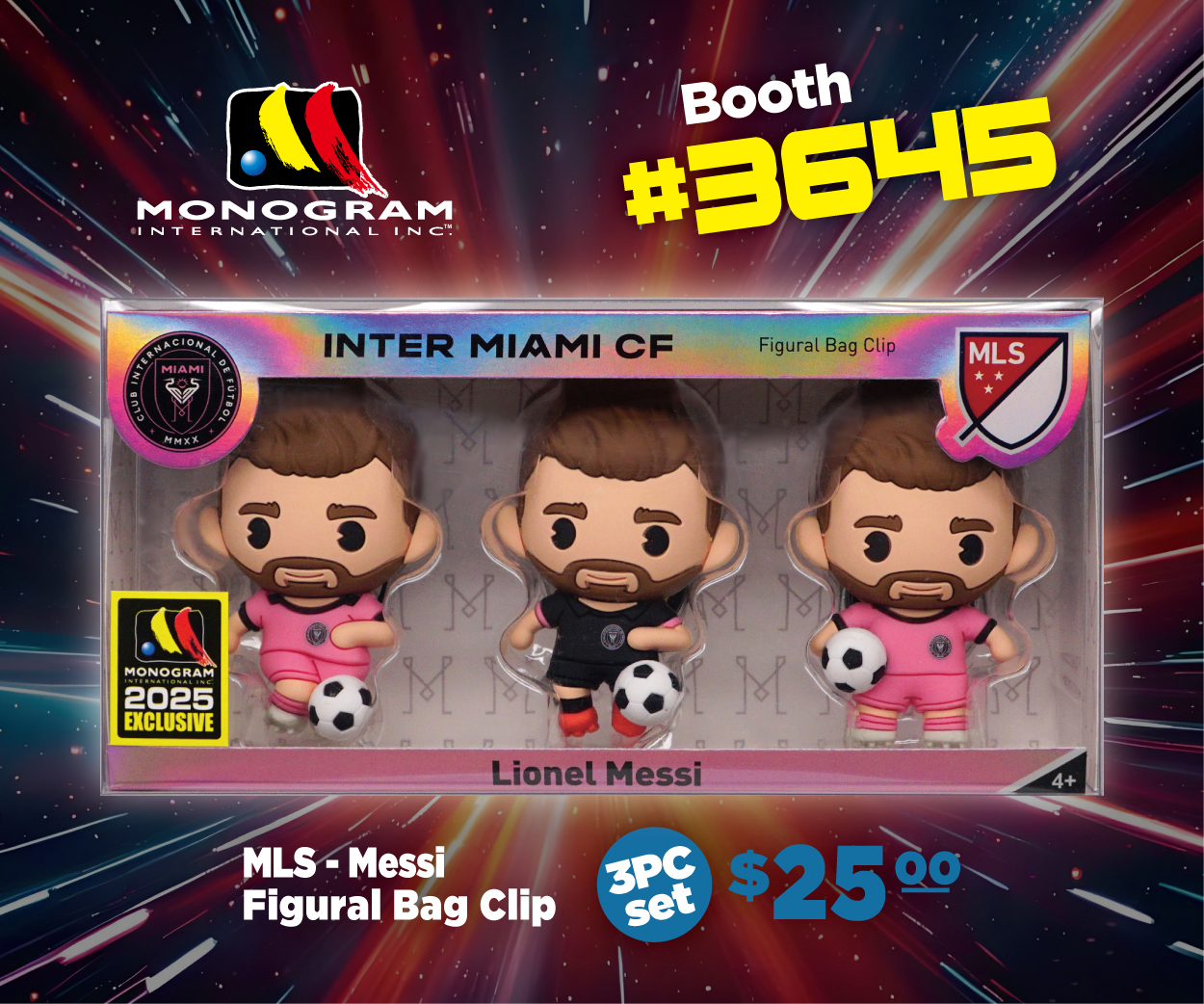 SDCC 2025 Exclusive: MLS Messi 3D Foam Bag Clip 3pc Set (13 of 19