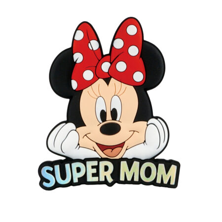 Minnie Head Soft Touch Magnet(new) Super Mom - RED