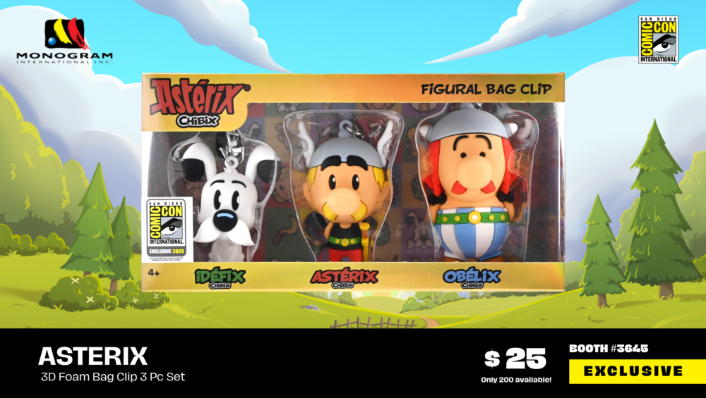 SDCC Exclusive #11- Asterix – 3D Foam Bag Clip 3 PC Set 💪🧪🏘️