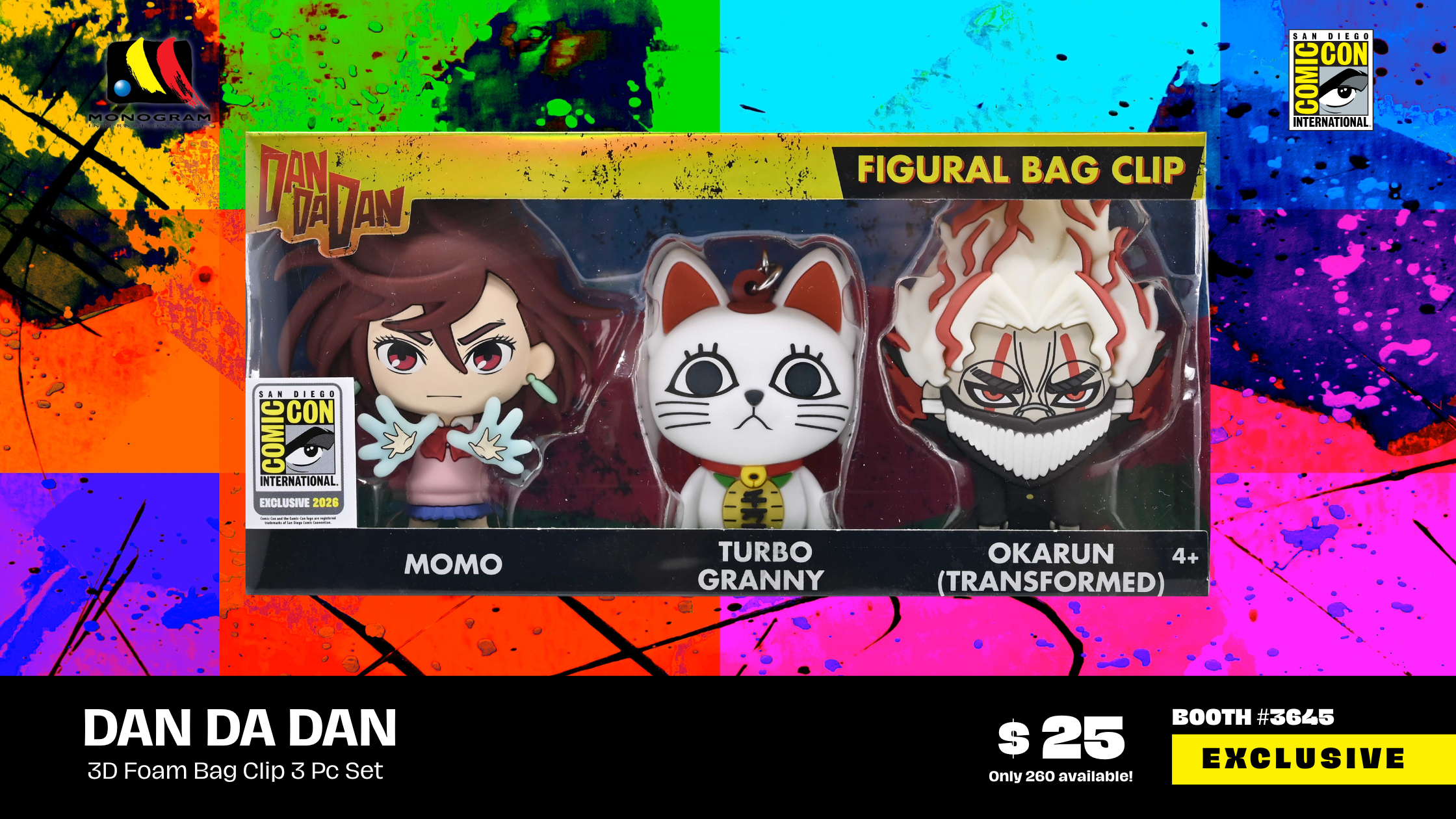 DANです。 SDCC Exclusive #19- Dan Da Dan - 3D Foam Bag Clip 3 PC Set