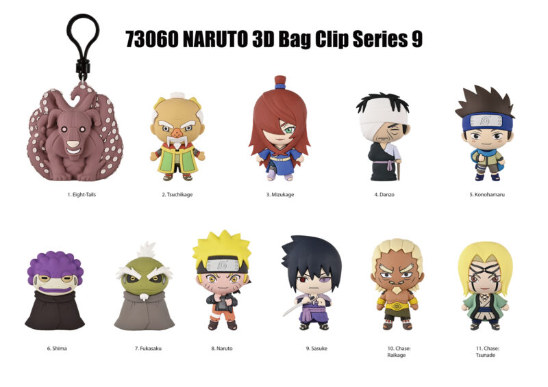 Naruto Shippuden 3D Foam Bag Clip, Series 9 - Monogram