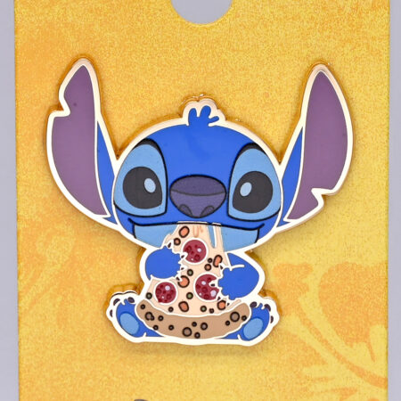 Stitch Eating Pizza Enamel Pin