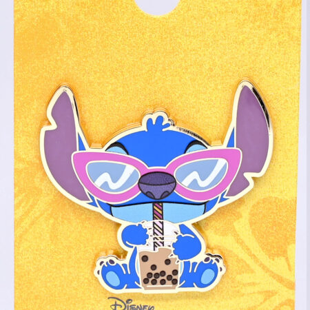 Stitch Drinking Boba Enamel Pin