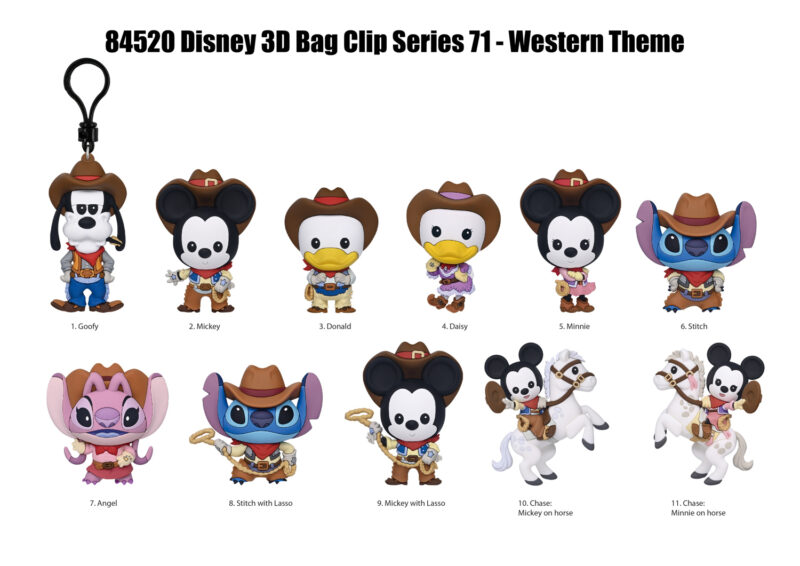Disney Classic Western 3D Foam Bag Clip, Series 71 - Monogram